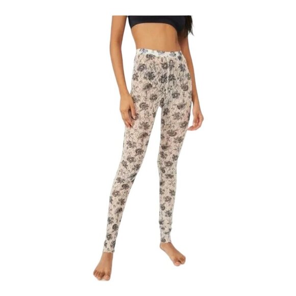 Free People Layered in Lace Ivory Combo Leggings NWT - Picture 2 of 6
